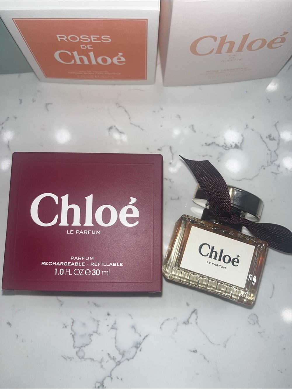 Chloé Le Parfum - Burgundy Box with Ribbon Bottle